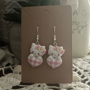 *3 for$20* Hello Kitty Gingham Heart Earrings
